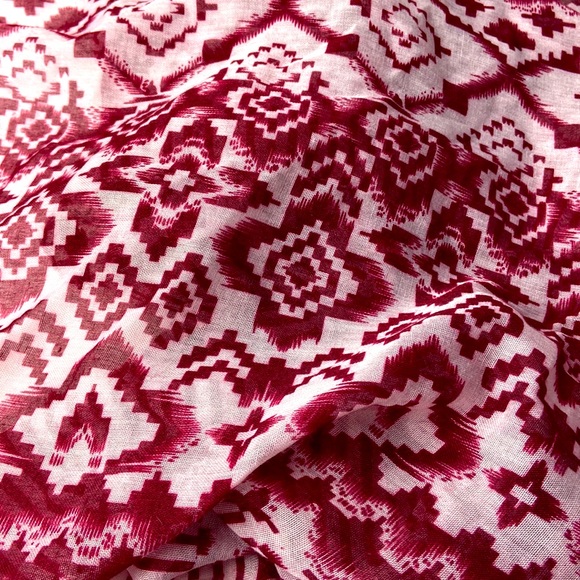 Tasseled Native inspired pattern scarf 42” square - Picture 3 of 7